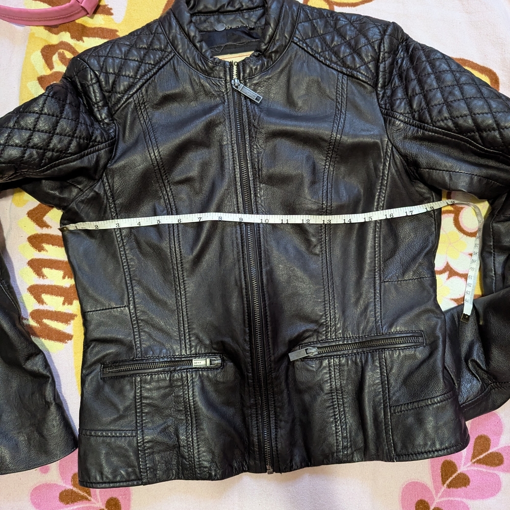 Black Edc Espirit Leather Jacket - image 8
